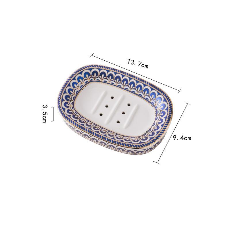 nordic gold inlay ceramic soap holder, view 8 - MRSLM