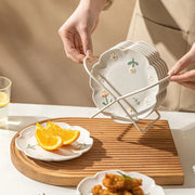 daisy design ceramic plates set, view 7 - MRSLM
