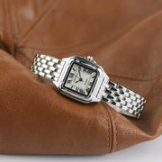 Women's silver square watch, view 6 - MRSLM