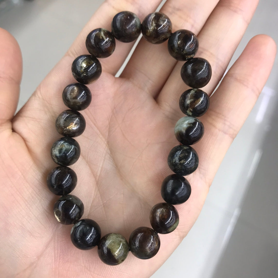 Natural Brazilian Black Gold Lepidolite Bracelet Crystal Jewelry