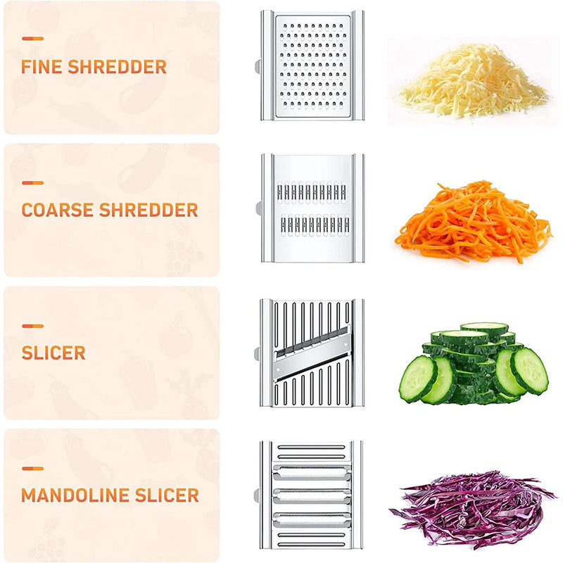 4-in-1 manual vegetable slicer and grater, view 4 - MRSLM