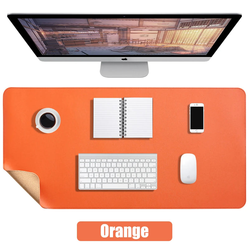 double-sided cork PU leather desk mat, view 3 - MRSLM