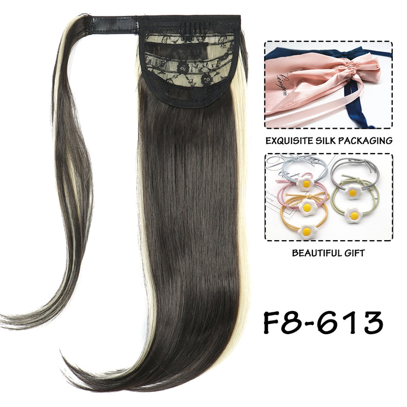 synthetic straight wraparound ponytail, view 10 - MRSLM