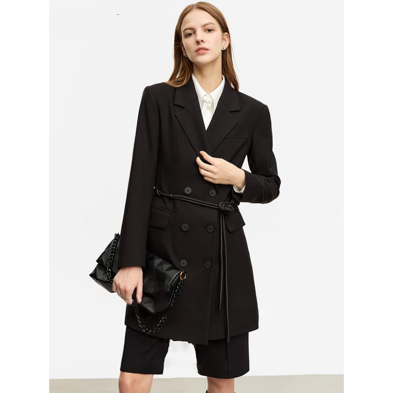 slim fit double-breasted blazer, view 3 - MRSLM
