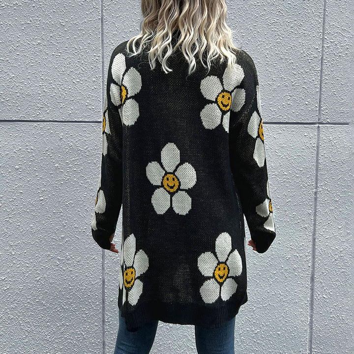 Fashion Flower Long Sleeve Sweater