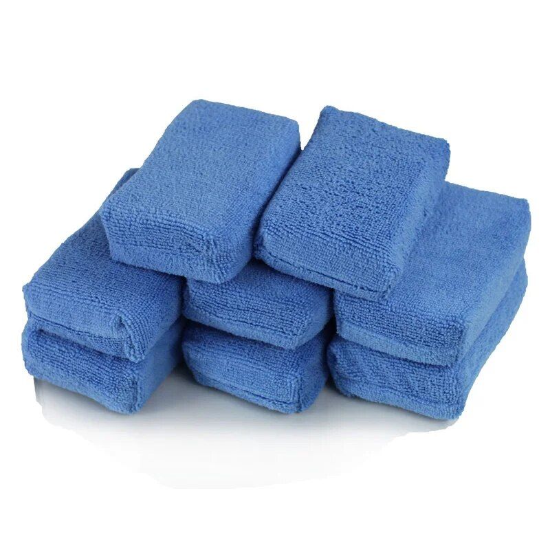 Microfiber Car Cleaning Sponge Cloths & Wax Polishing Pads