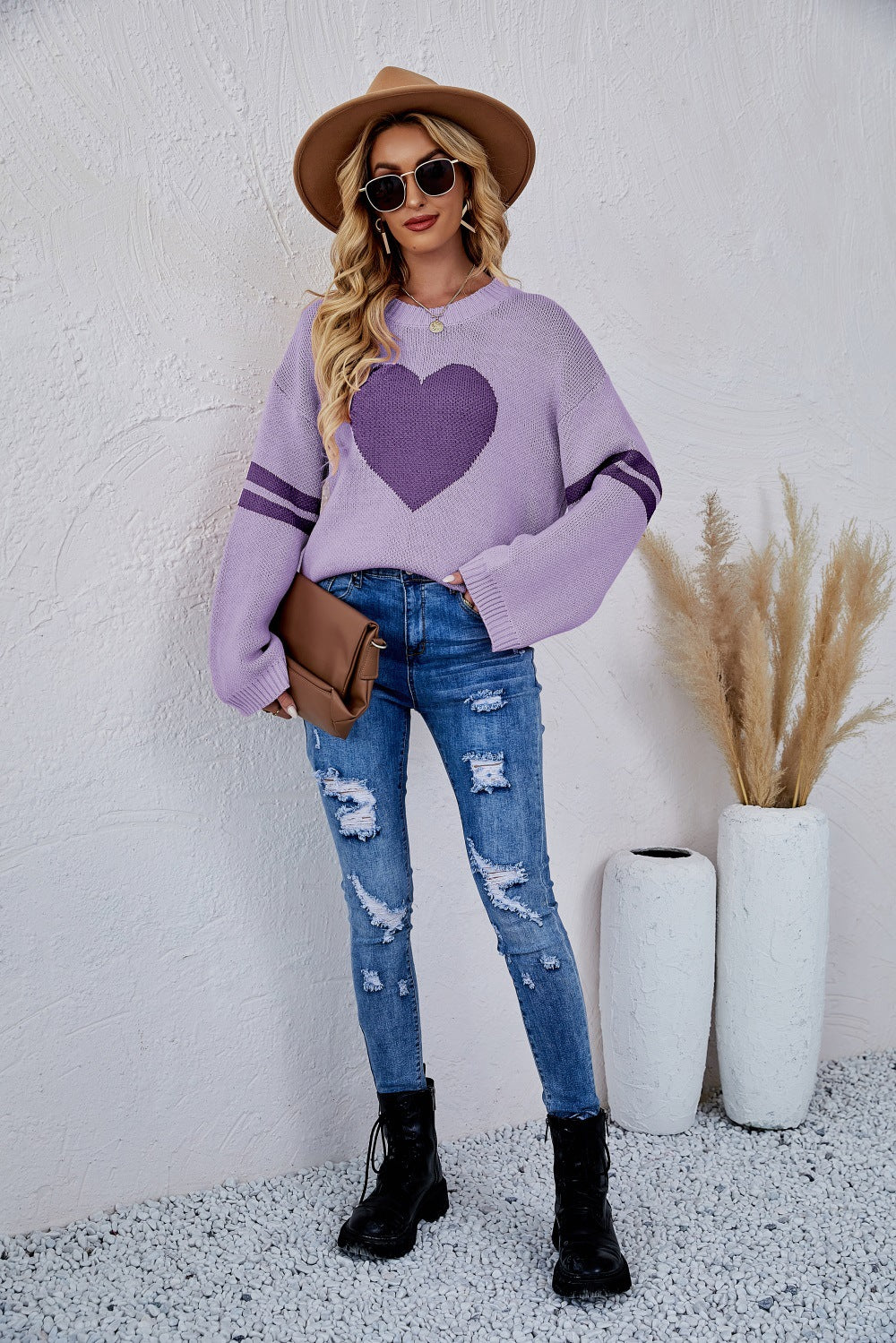 Women's Pullover Long Sleeve Love Sweater
