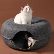 foldable felt cat tunnel bed, view 8 - MRSLM