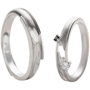 couple adjustable sterling silver ring, view 6 - MRSLM