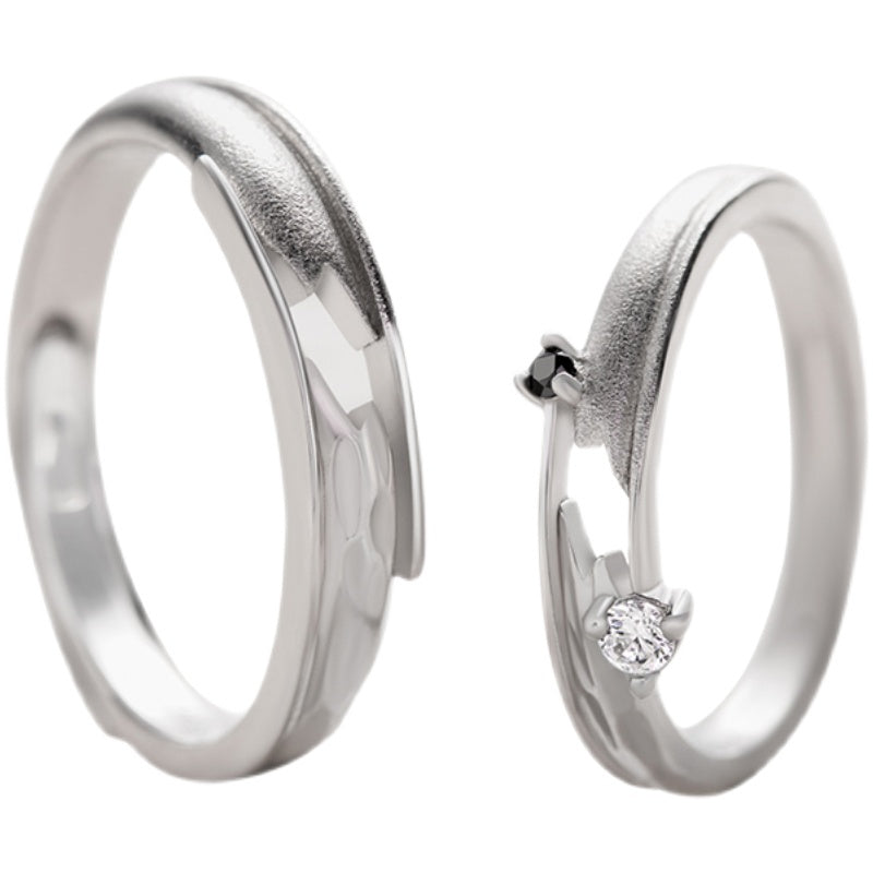 couple adjustable sterling silver ring, view 6 - MRSLM