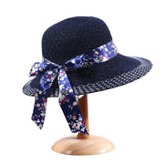 Elegant floral ribbon sun hat, view 2 - MRSLM