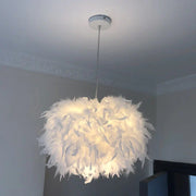 white feather pendant lamp, view 3 - MRSLM