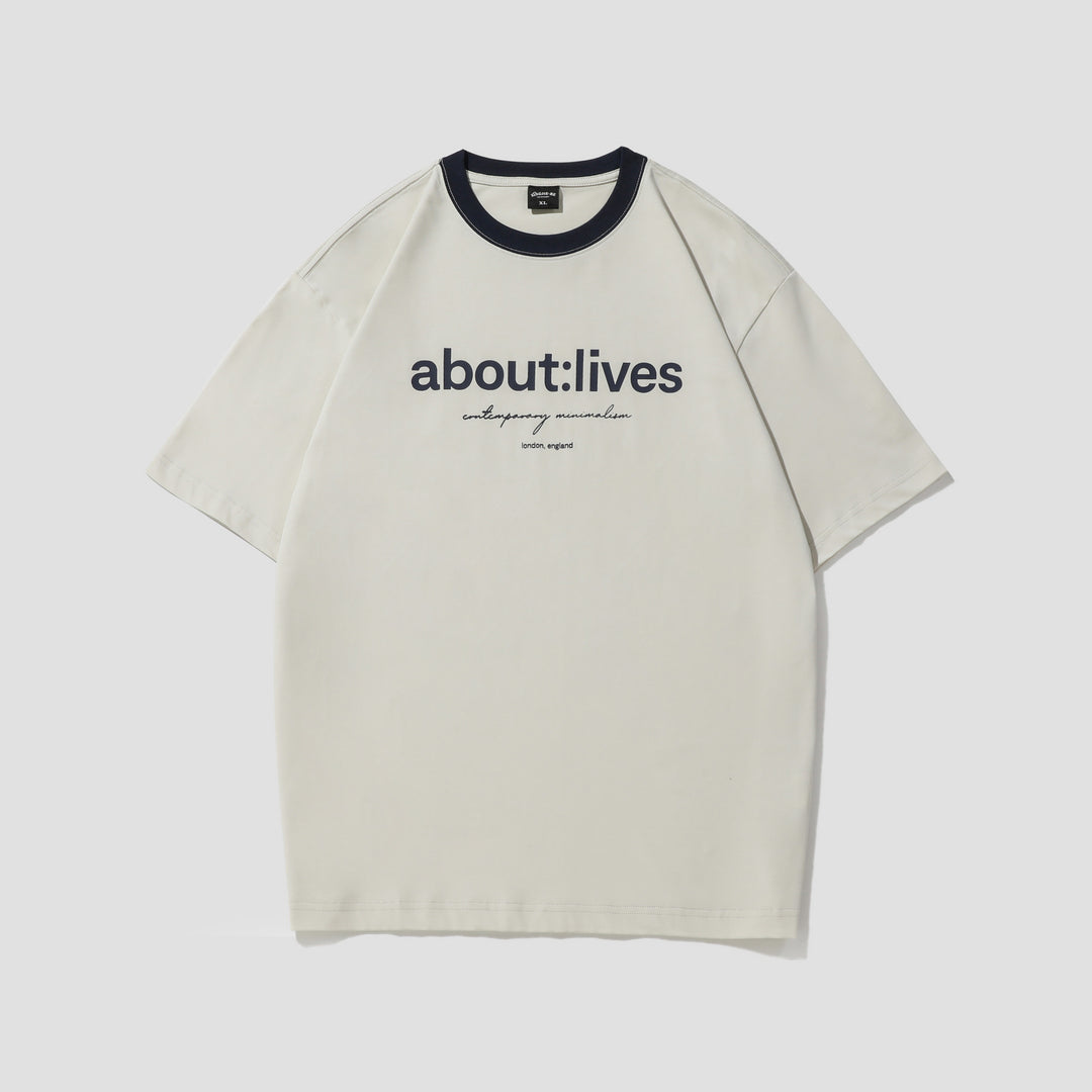 Einfaches, mehrfarbig bedrucktes Kurzarm-T-Shirt mit Rundhalsausschnitt für Herren