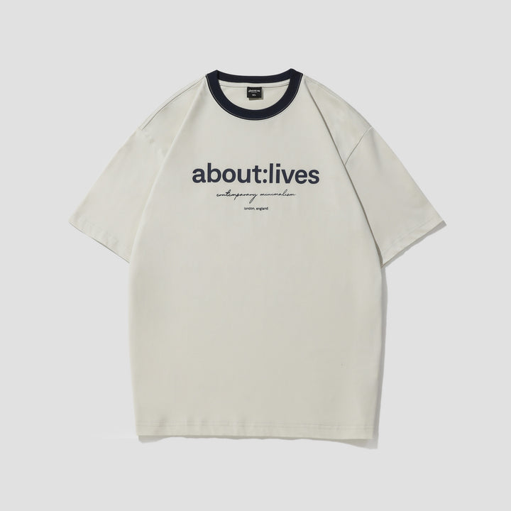 Einfaches, mehrfarbig bedrucktes Kurzarm-T-Shirt mit Rundhalsausschnitt für Herren