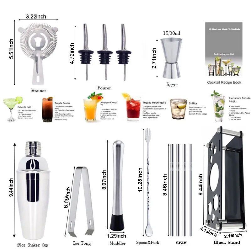 boston cocktail shaker set, view 11 - MRSLM