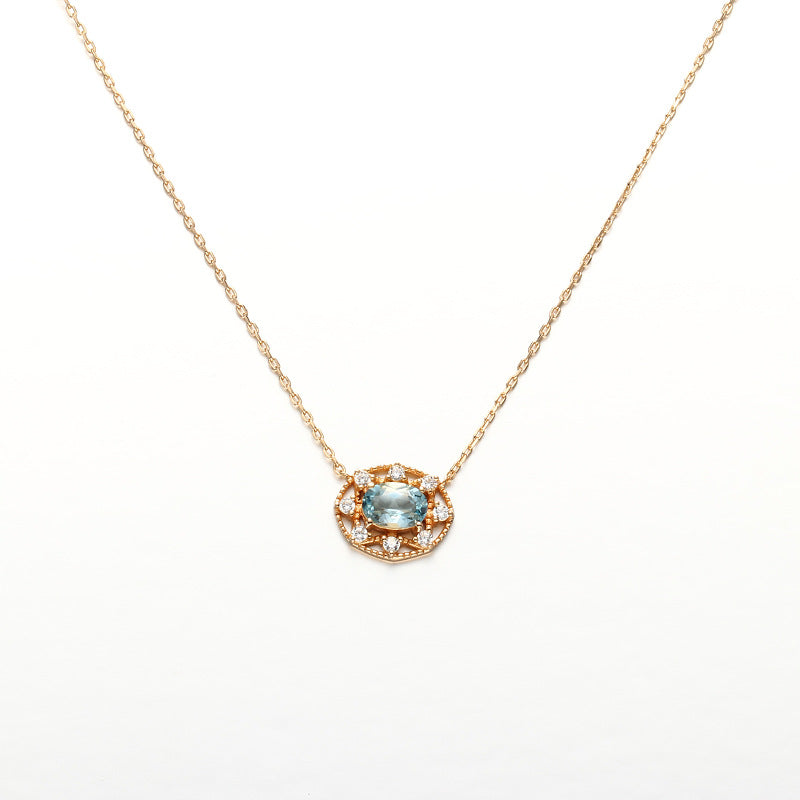 Natural Citrine Necklace Sky Blue Topaz