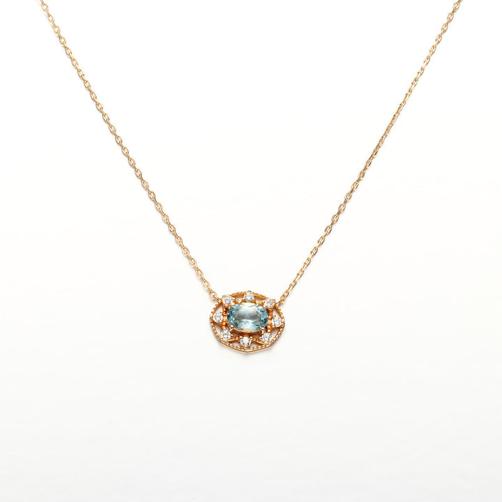 Natural Citrine Necklace Sky Blue Topaz