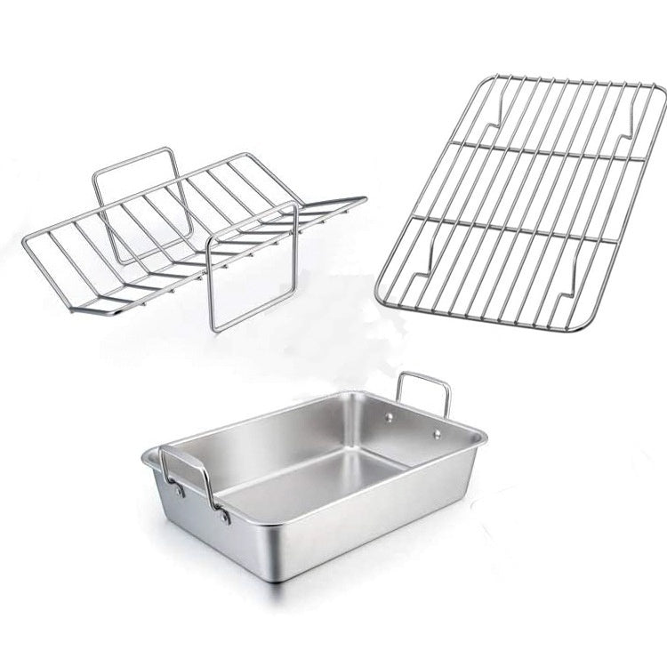 Quadratische Grillschale aus Edelstahl für den Außenbereich mit großem Fassungsvermögen
