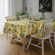 lemon print yellow polyester tablecloth and cushion cover - MRSLM