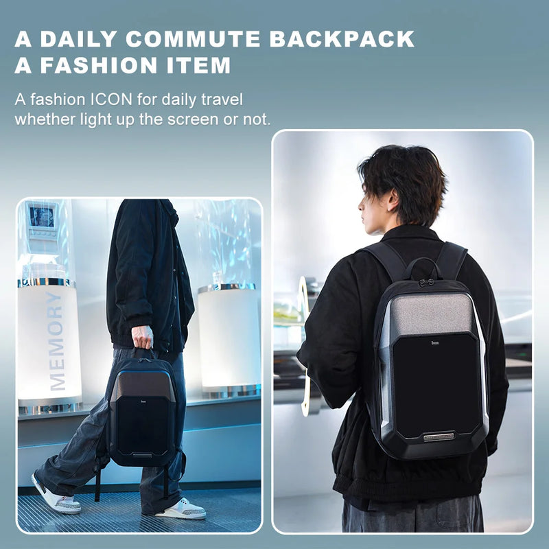 smart LED backpack with pixel art display, view 4 - MRSLM