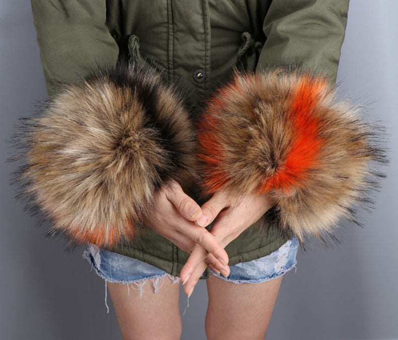 ladies fox fur look acrylic wristbands, view 3 - MRSLM