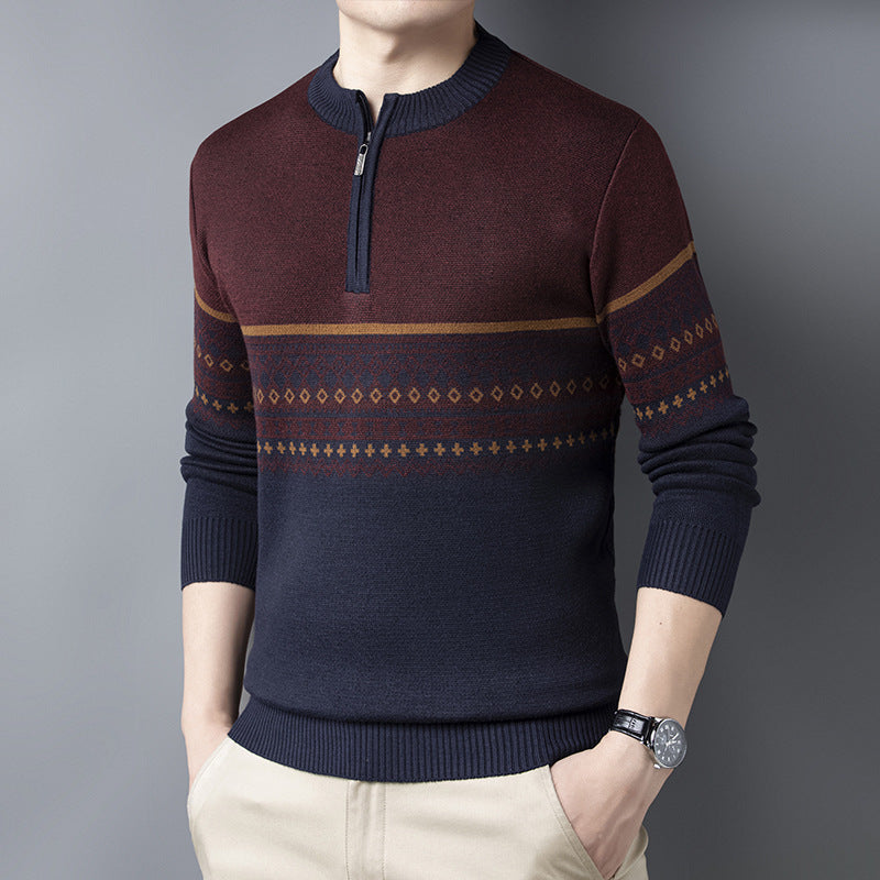 men's half turtleneck bottoming sweater, view 4 - MRSLM