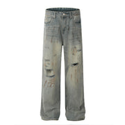 ripped wide leg jeans, view 2 - MRSLM