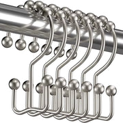12-pack metal double glide shower curtain hooks - MRSLM