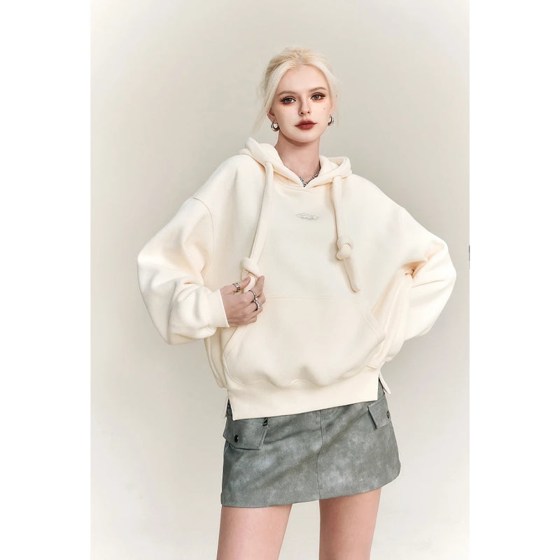 Plus size geometric hooded fleece hoodie, view 2 - MRSLM