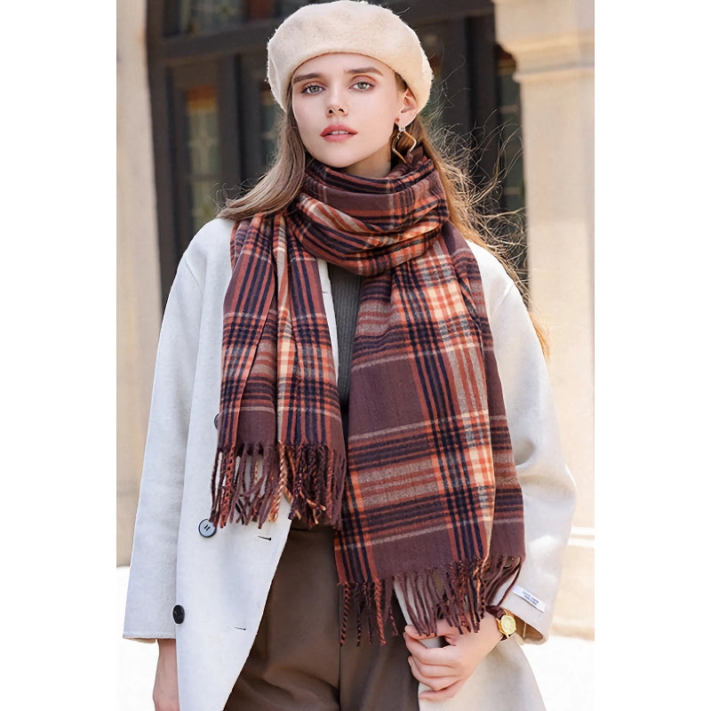 imitation cashmere plaid winter scarf, view 9 - MRSLM