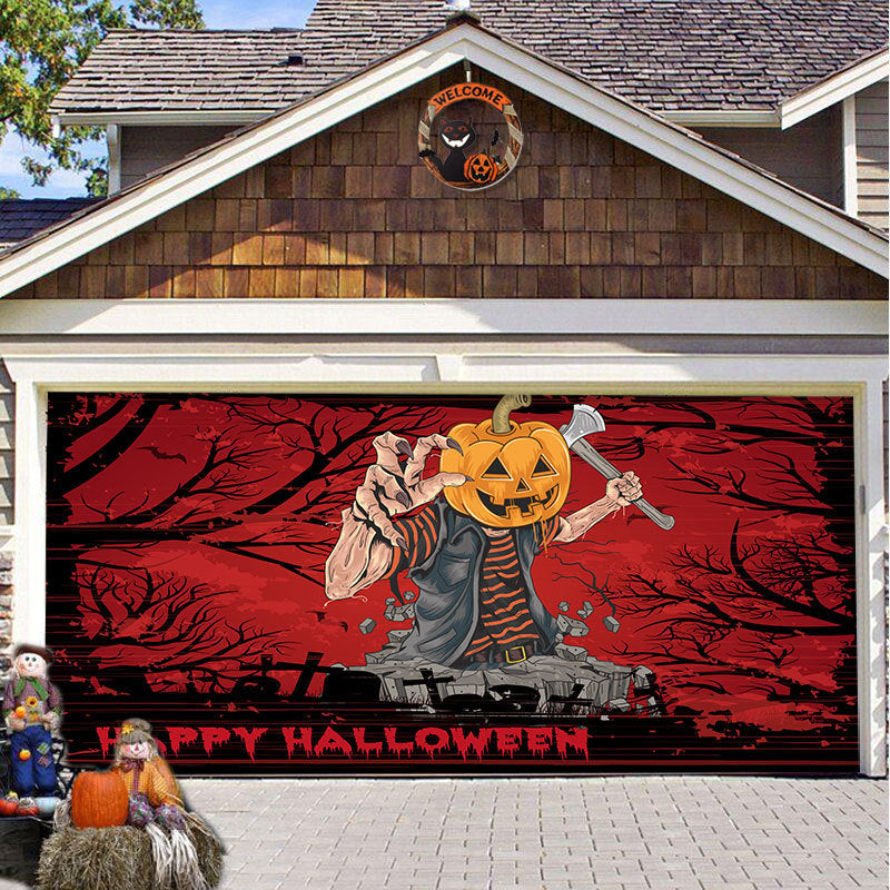 Halloween garage door backdrop hanging cloth, view 15 - MRSLM