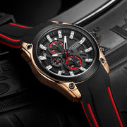 Men's silicone quartz sports watch, view 4 - MRSLM