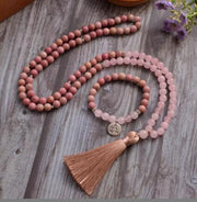 amazonite tassel pendant necklace, view 2 - MRSLM