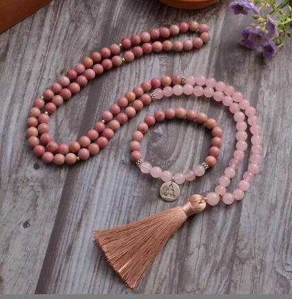 amazonite tassel pendant necklace, view 2 - MRSLM