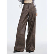 Faux leather wide leg trousers, view 8 - MRSLM