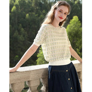 floral striped knit sweater, view 3 - MRSLM