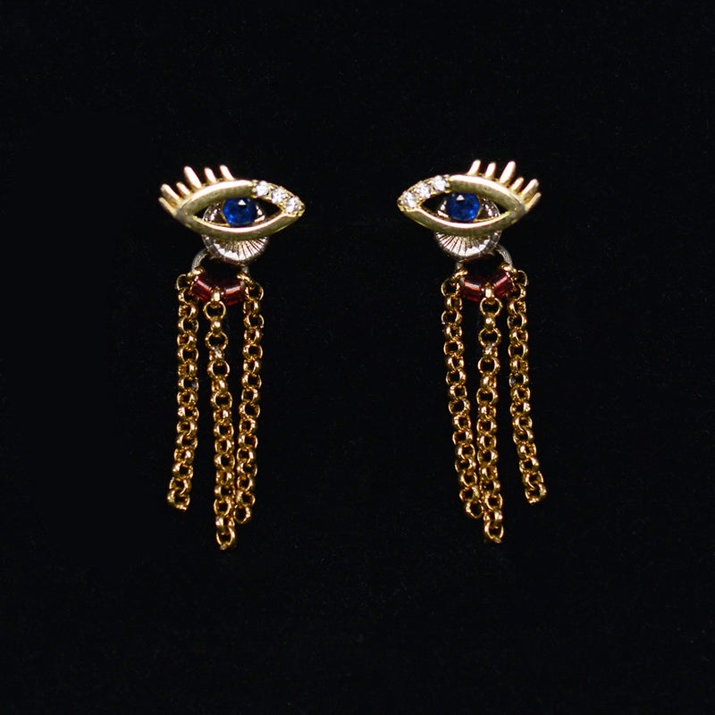 925 silver eye earrings, view 3 - MRSLM