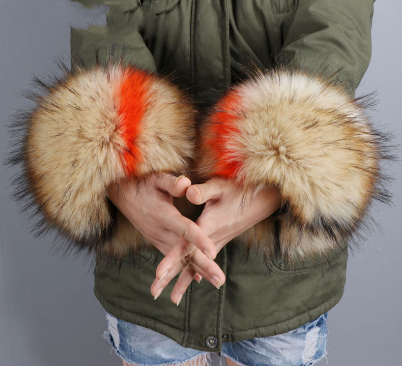ladies fox fur look acrylic wristbands, view 2 - MRSLM