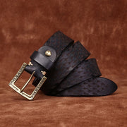 Thick cowhide leather belt, view 2 - MRSLM