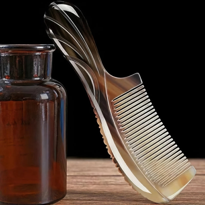 natural ox horn fine tooth comb, view 3 - MRSLM