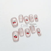 cherry press-on nails, view 5 - MRSLM