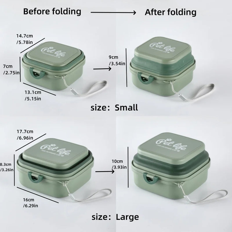 portable double folding pet bowl, view 10 - MRSLM