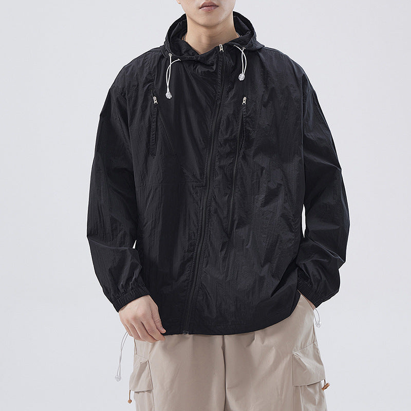 summer nylon coat men loose fit, view 2 - MRSLM