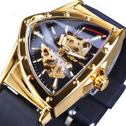 men's skeleton automatic watch silicone strap, view 3 - MRSLM