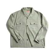 striped Cuban collar shirt, view 3 - MRSLM