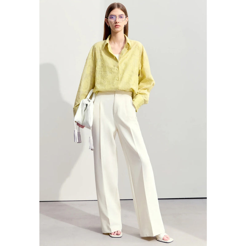 wide leg elastic waist pants, view 3 - MRSLM