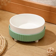 ceramic cat and dog bowl, view 3 - MRSLM