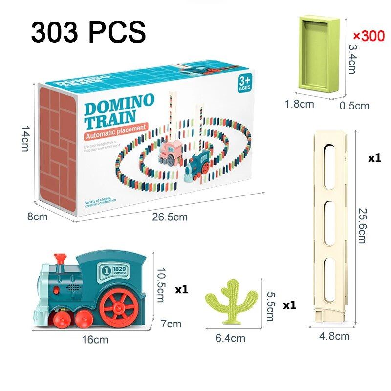 domino train toy set, view 4 - MRSLM