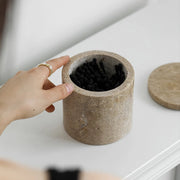 natural travertine stone storage container, view 7 - MRSLM
