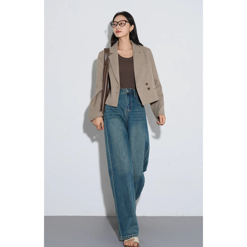 high waisted wide leg jeans, view 3 - MRSLM
